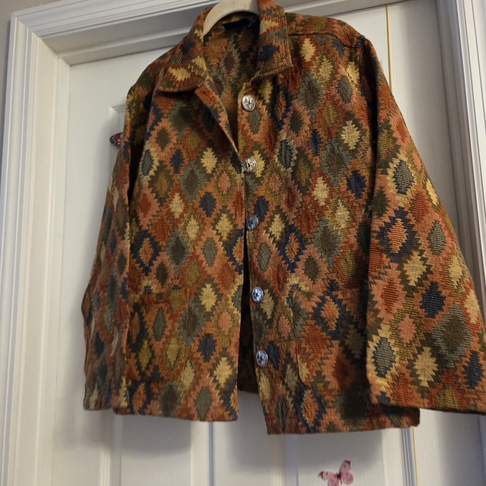 Jane Ashley Geometric Patterned Blazer - Multicolor - Picture 11 of 12